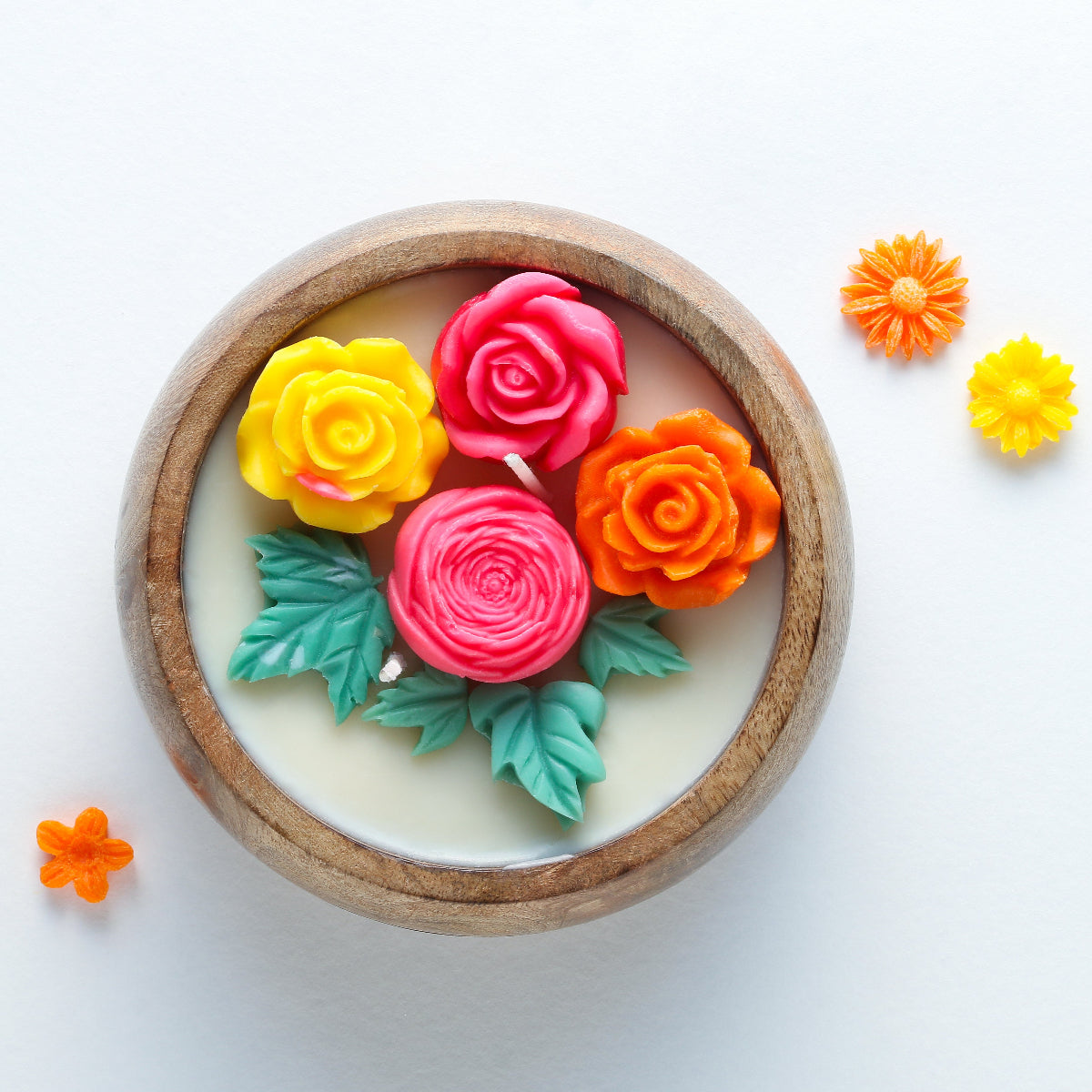 Floral Soy Wax Candle Roses- Lily Peony