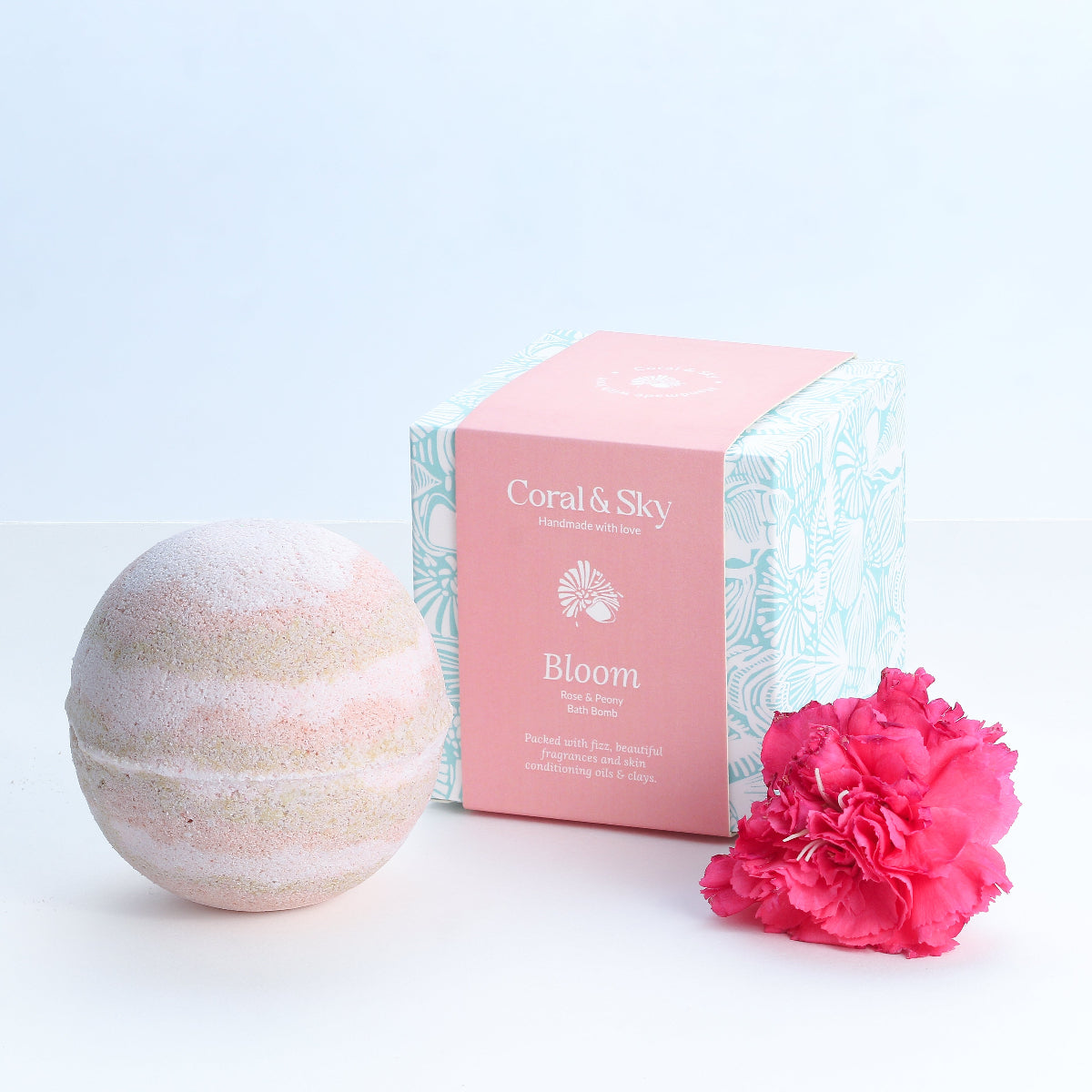 Blooming Rose & Peony Bath Bomb With Natural Clays